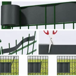 Frangivista in PVC Antracite con Clip 19x3500 cm per Recinzione Balcone