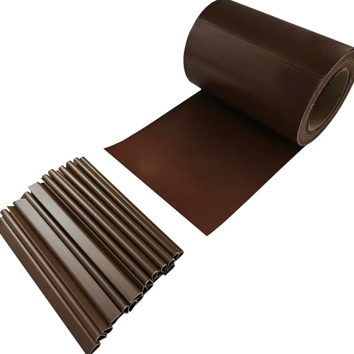 Frangivista in PVC Marrone con Clip 19x3500 cm per Recinzione Balcone