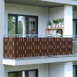 Frangivista in PVC Marrone con Clip 19x3500 cm per Recinzione Balcone