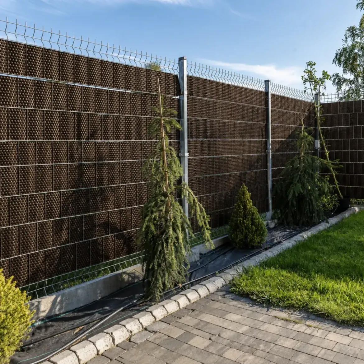 Frangivista in Rattan Artificiale Rotolo Marrone 19x204 cm Esterno