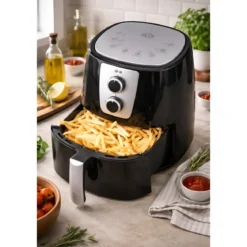 Friggitrice ad Aria DCG 5,2L 1300W Nero Cestello Antiaderente Rimovibile