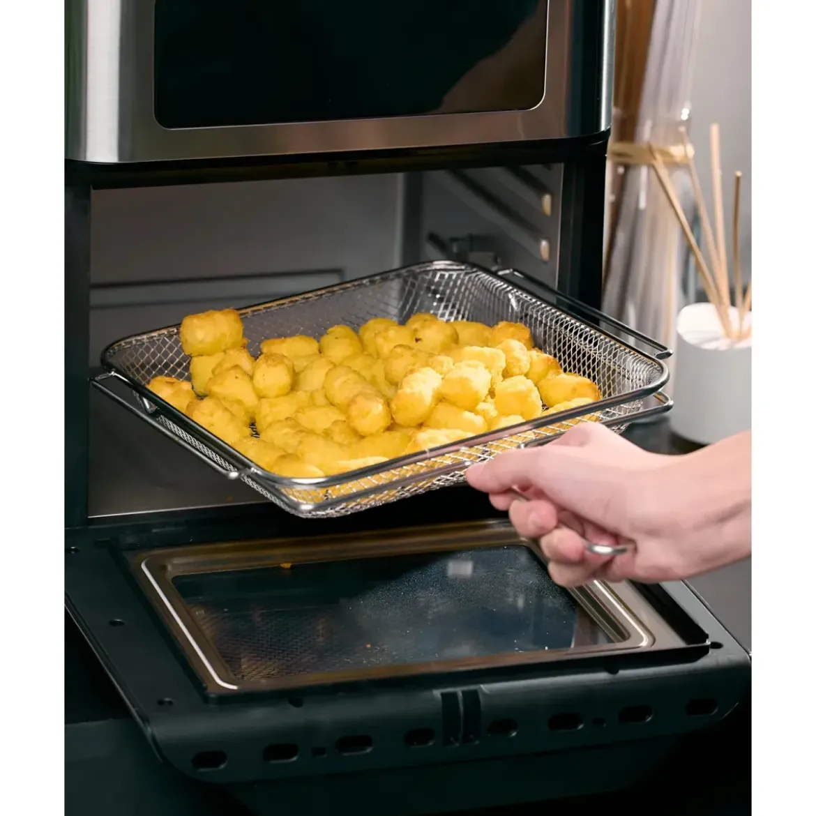 Friggitrice ad Aria Girmi 1800W 12L con Girarrosto Spiedini Grigio