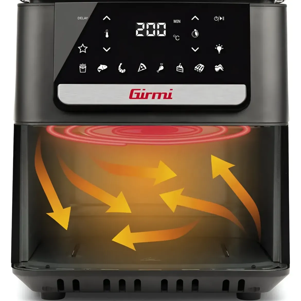 Friggitrice ad Aria Girmi 1700W 6,5L Griglia Regolabile Nero Digitale
