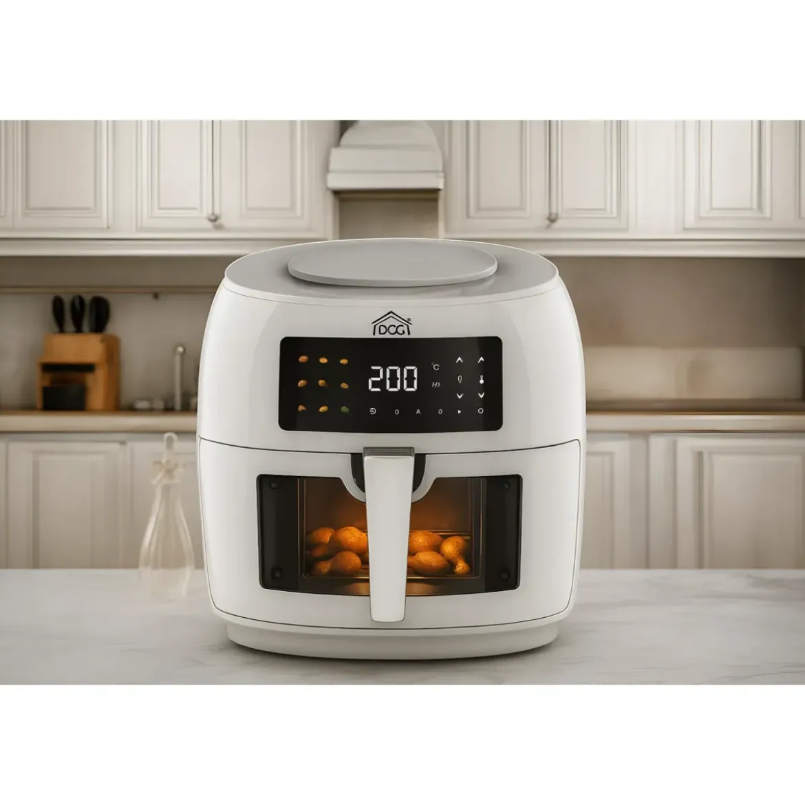 Friggitrice ad Aria 1800W 8L DCG Bianco Display Touch Antiaderente