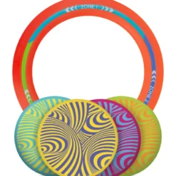 Frisbee Bocce 4 Dischi in Silicone Gioco da Esterno Spiaggia con Borsa