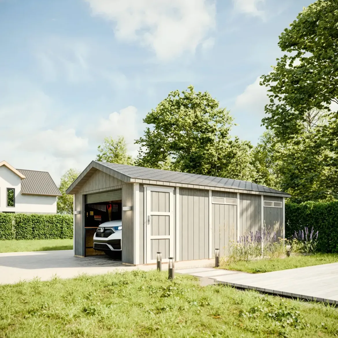 Garage in Legno 3x6 Box Auto Attrezzi da Esterno 21 m2 a Pannelli