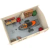 Garage in Legno 350x520 cm Blockhouse 34 mm Doppia Porta Finestra