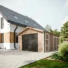 Garage in Legno 354x486 cm Box Auto Moto 17 m2 Grigio a Pannelli