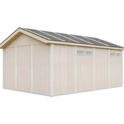 Garage in Legno 354x486 cm Box Auto Moto 17 m2 Grigio a Pannelli