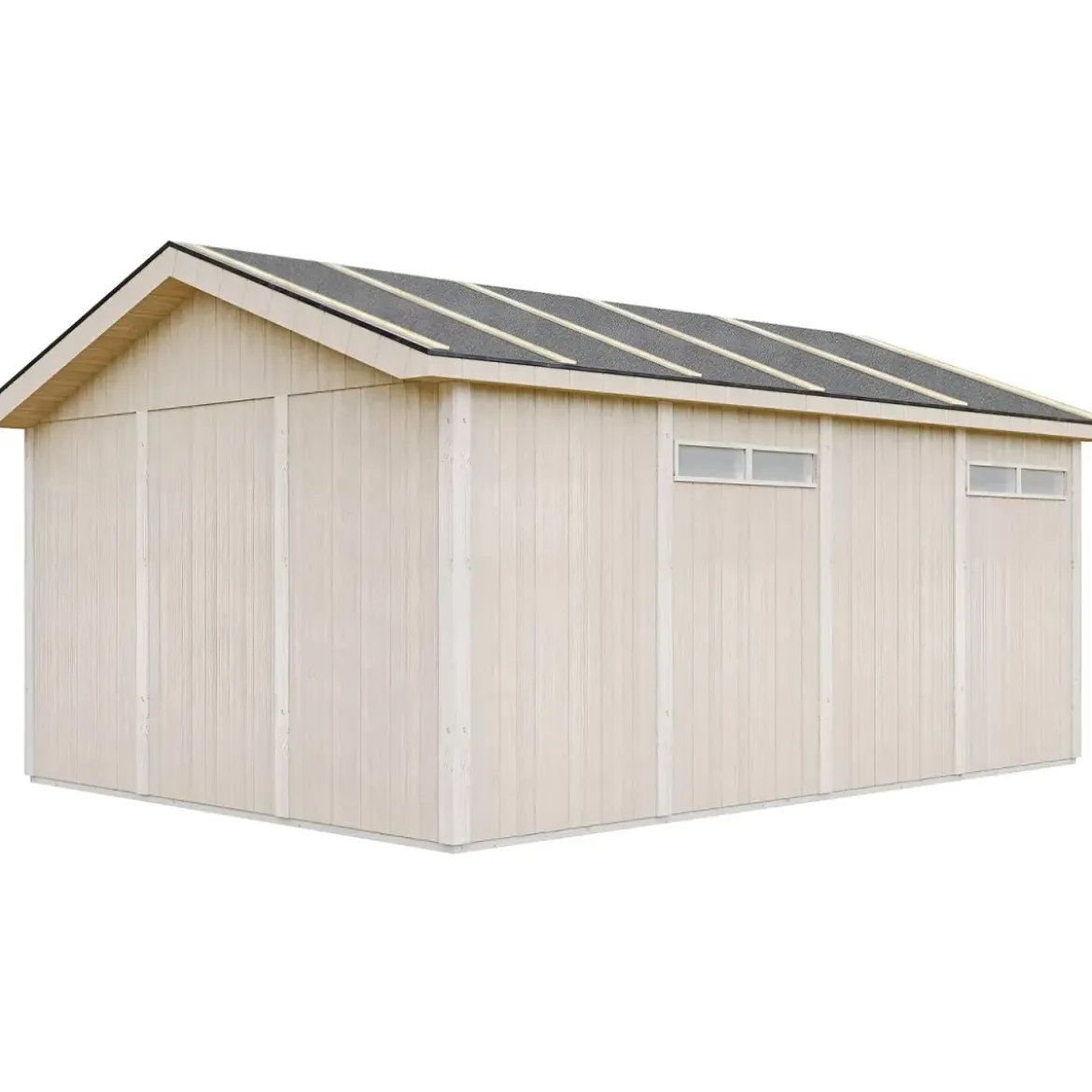 Garage in Legno 354x486 cm Box Auto Moto 17 m2 Grigio a Pannelli