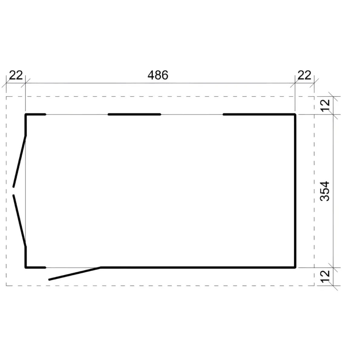 Garage in Legno 354x486 cm Box Auto Moto 17 m2 Grigio a Pannelli