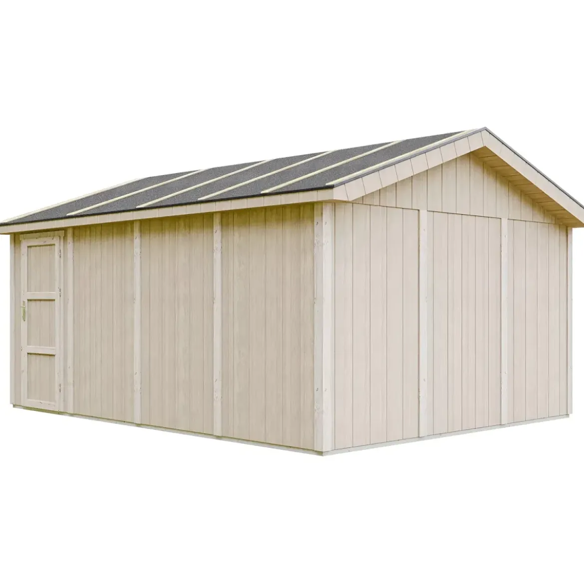 Garage in Legno 354x486 cm Box Auto Moto 17 m2 Grigio Scuro a Pannelli