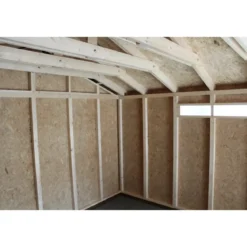 Garage in Legno 368x354 cm Grigio Scuro Pannelli Box Porta Elettrica
