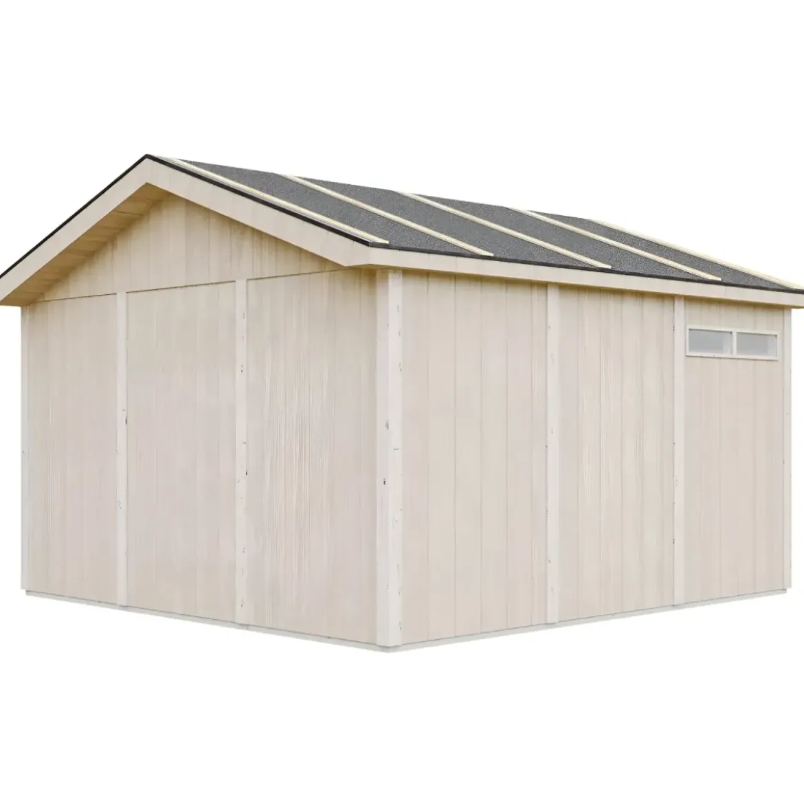 Garage in Legno 368x354 cm Grigio Scuro Pannelli Box Porta Elettrica