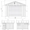 Garage in Legno 368x354 cm Marrone a Pannelli Box con Porta Elettrica
