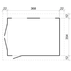 Garage in Legno 368x354 cm Marrone a Pannelli Box con Porta Elettrica