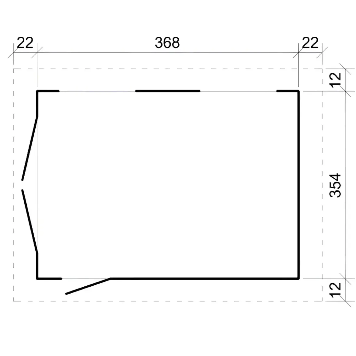 Garage in Legno 368x354 cm Miele a Pannelli Box con Porta Elettrica