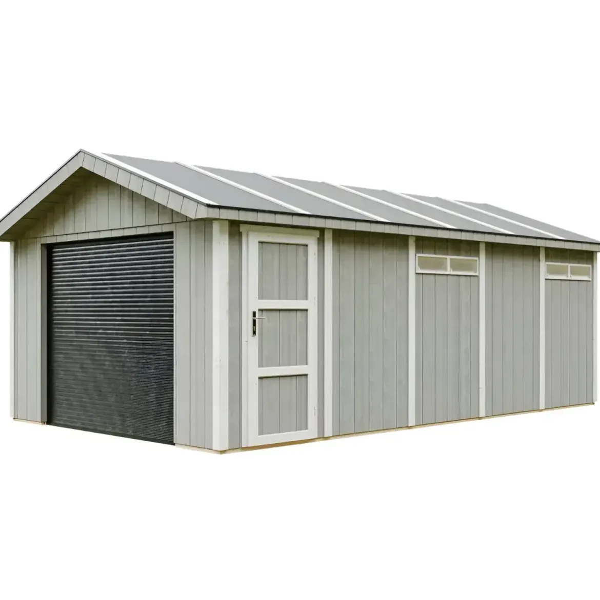 Garage in Legno 3x6 Grigio Box Auto Attrezzi Esterno 21 m2 a Pannelli