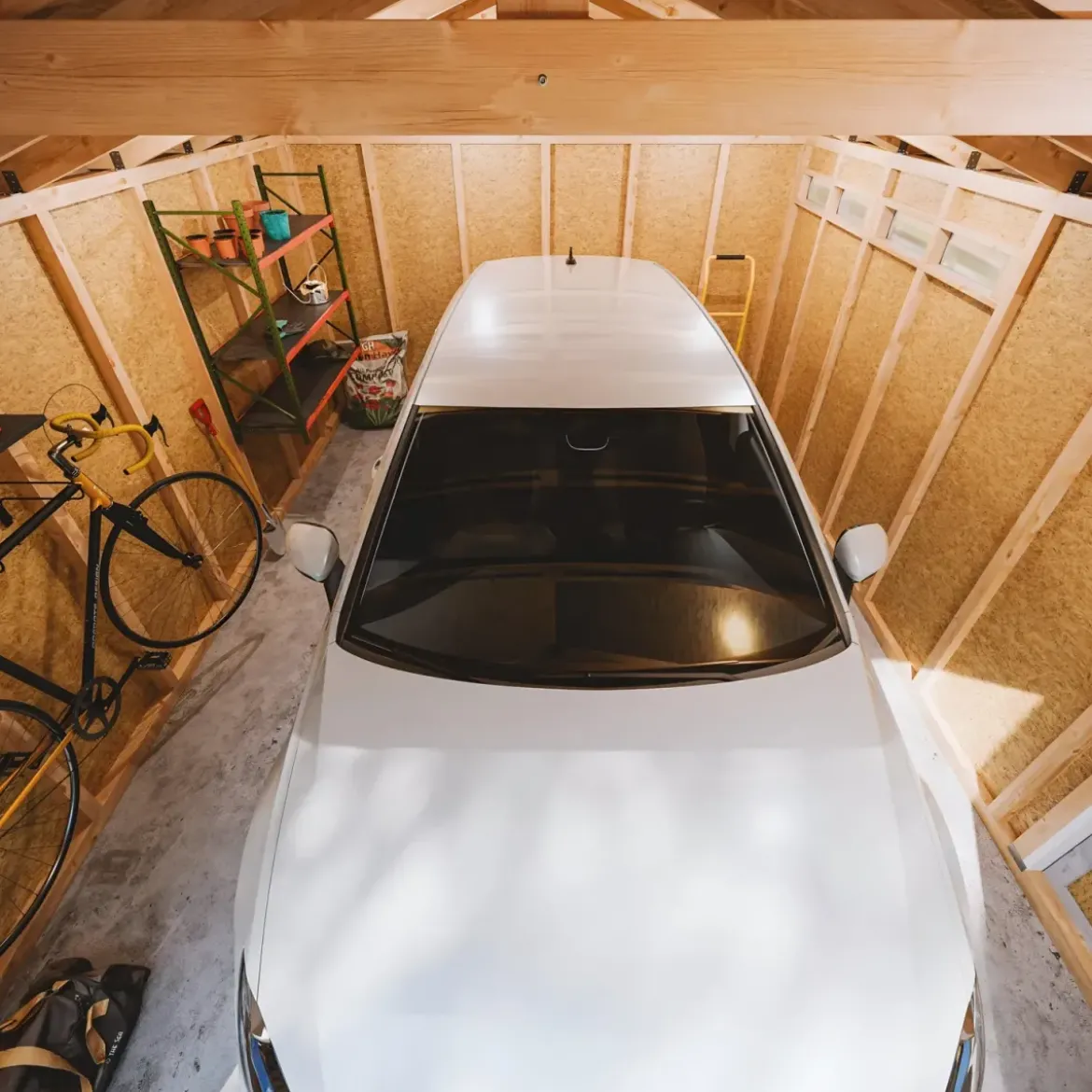 Garage in Legno 3x6 Grigio Scuro Box Auto da Esterno 21 m2 a Pannelli
