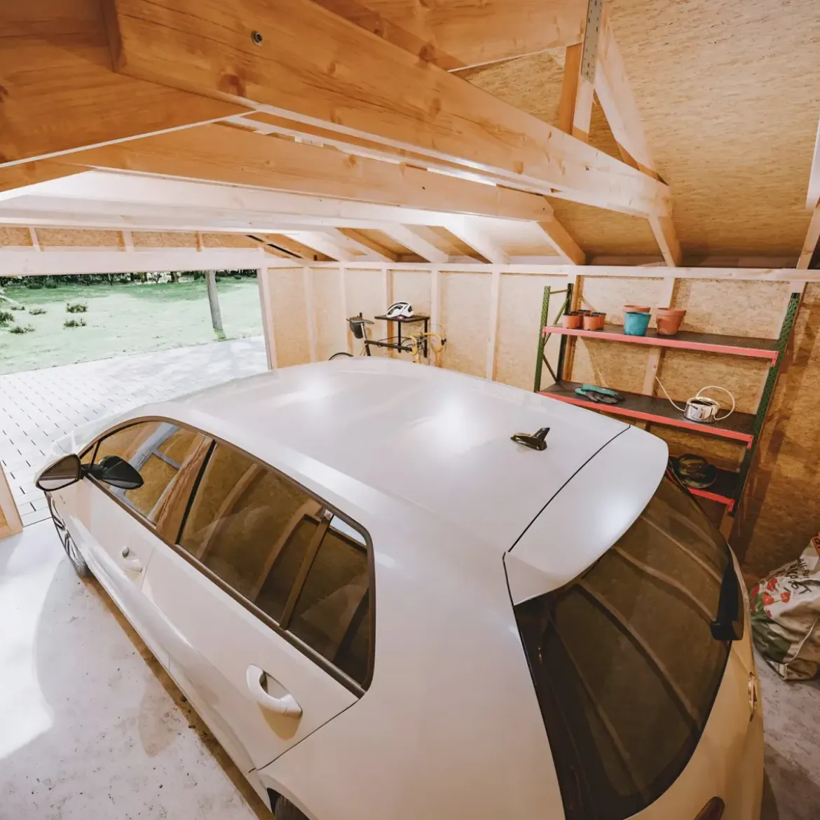 Garage in Legno 3x6 Marrone Box Auto Attrezzi Esterno 21 m2 a Pannelli