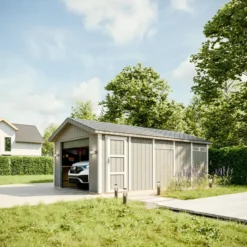Garage in Legno 3x6 Marrone Box Auto Attrezzi Esterno 21 m2 a Pannelli