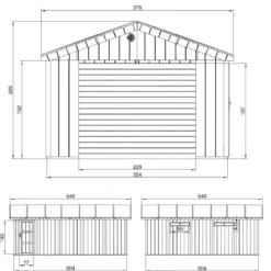 Garage in Legno 3x6 Marrone Box Auto Attrezzi Esterno 21 m2 a Pannelli