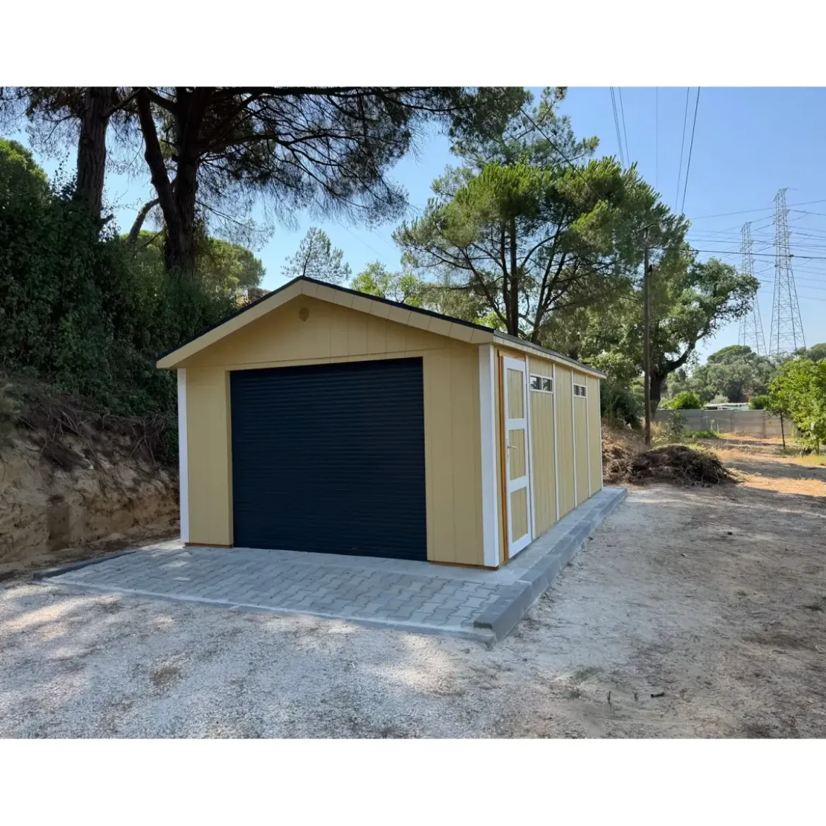Garage in Legno 3x6 Marrone Box Auto Attrezzi Esterno 21 m2 a Pannelli