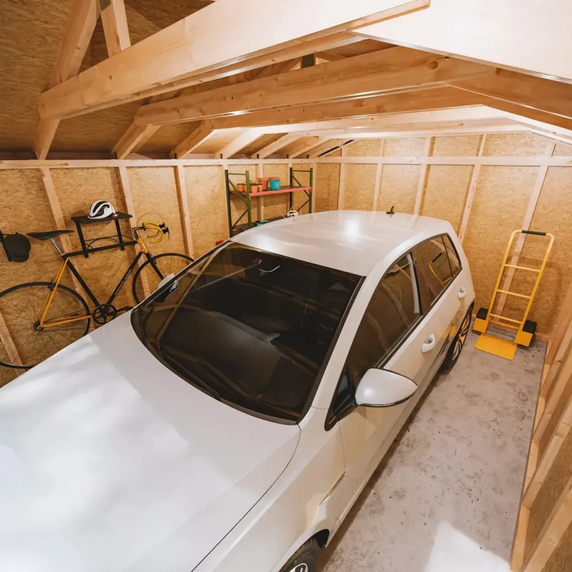 Garage in Legno 3x6 Marrone Box Auto Attrezzi Esterno 21 m2 a Pannelli