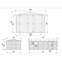 Garage 3x6 Casetta in Legno Box Auto Capanno a Pannelli Timbela