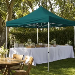 Gazebo a Fisarmonica in Alluminio 300x450 cm Verde Impermeabile Borsa