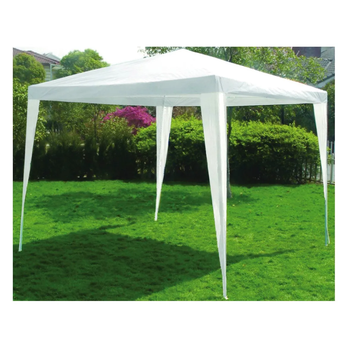 Gazebo bianco da Giardino 3x3 Parasole con struttura tubolare