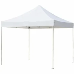 Gazebo da Esterno Pieghevole 290x290 m Bianco in Acciaio Poliestere