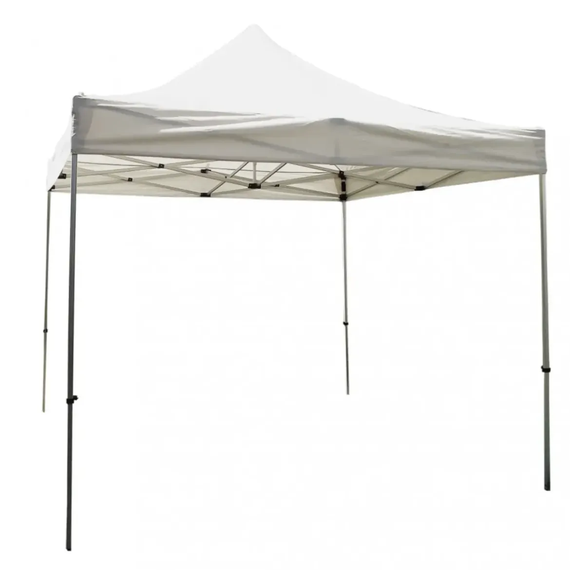 Gazebo da Esterno Pieghevole 290x290 cm Bianco Acciaio Poliestere