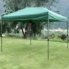 Gazebo da Giardino Pieghevole 3x4,5 Verde in Acciaio Resistente