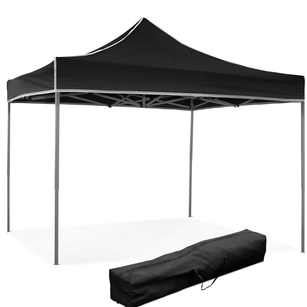 Gazebo da Giardino 3x3 a Fisarmonica Impermeabile Nero con Sacca