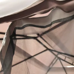Gazebo da Giardino 3x4 Alluminio Avorio con Tende e Zanzariere