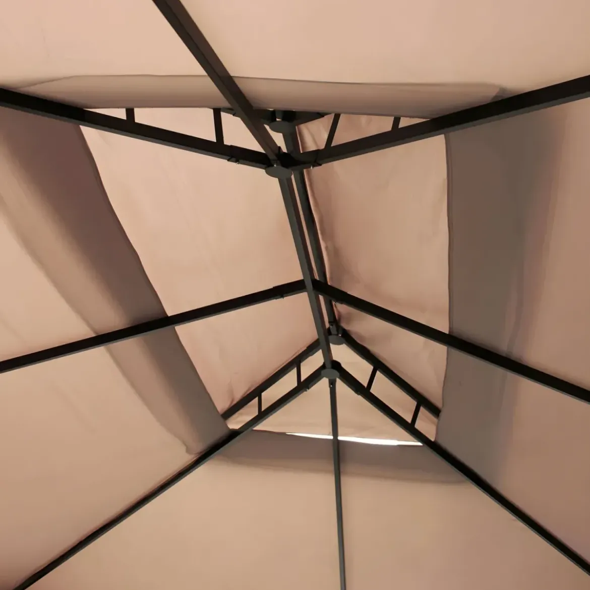 Gazebo da Giardino 3x4 Alluminio Avorio con Tende e Zanzariere