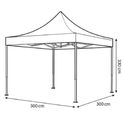 Gazebo da Giardino 3x3 Bianco Pieghevole in Alluminio