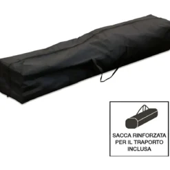 Gazebo da Giardino 3x3 Fisarmonica Altezza Regolabile Bianco Sacca