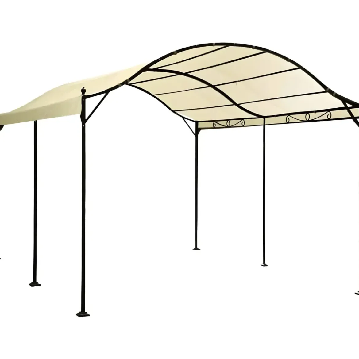 Gazebo da Giardino 3x4 m Ecrù Struttura in Acciaio Rettangolare