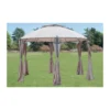 Gazebo Esagonale 3.5 in Acciaio da Esterno Giardino con Teli Pareti Laterali