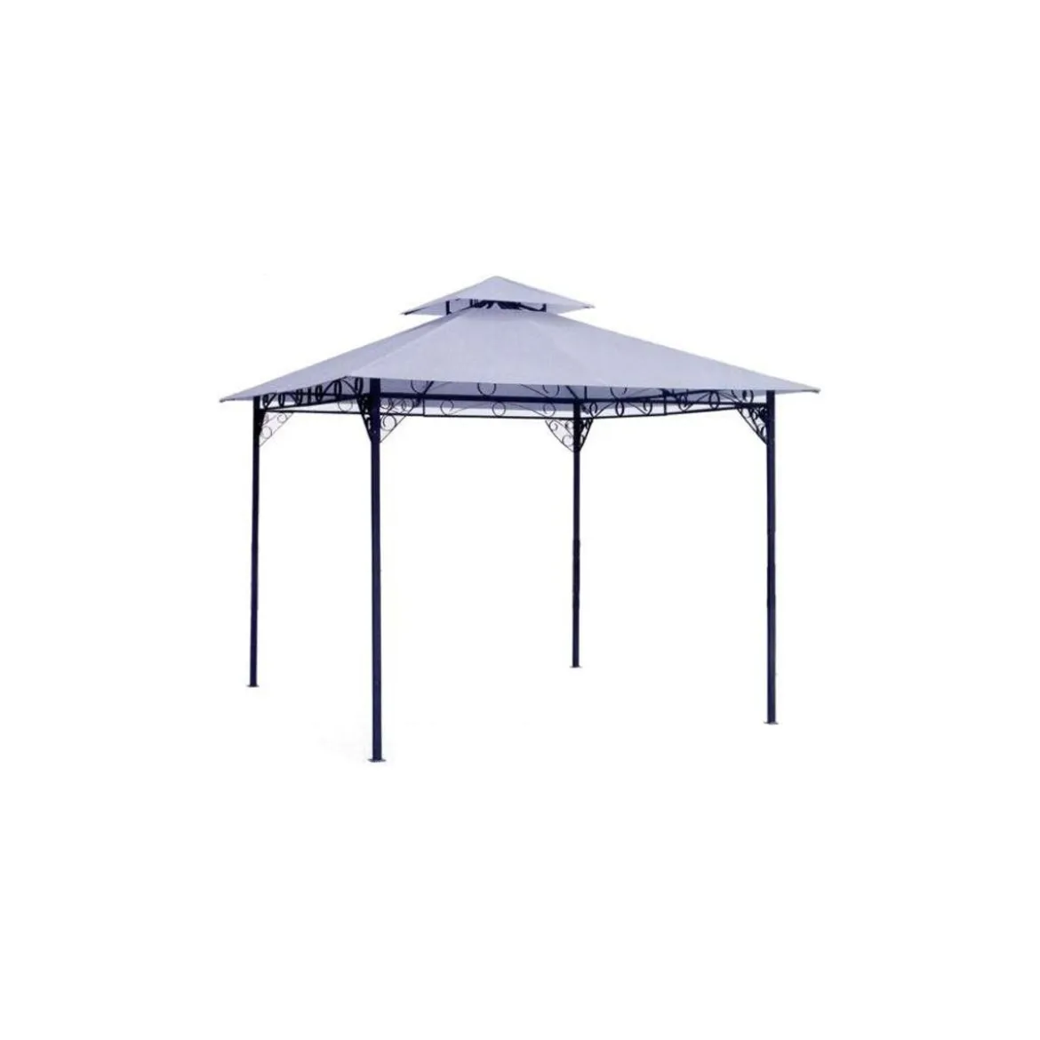 Gazebo Ferro 3x3 Esterno in Ferro Ombreggiante Antivento Bianco Pergola Terrazzo