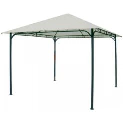 Gazebo in Acciaio 3x4 Telo per Copertura Ecru per Esterno da Giardino