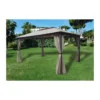 Gazebo in Ferro 3x4 con Tende Pareti Telo Impermeabile da Giardino per Esterno