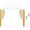 Gazebo in Legno Impregnato 3x3 m Noce Copertura in PVC Bianco Giardino