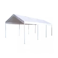 Gazebo per auto 3x6 metri Carport in Metallo Bianco Parasole