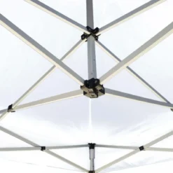 Gazebo per Giardino Pieghevole 3x3 m Bianco Quadrato Acciaio PVC