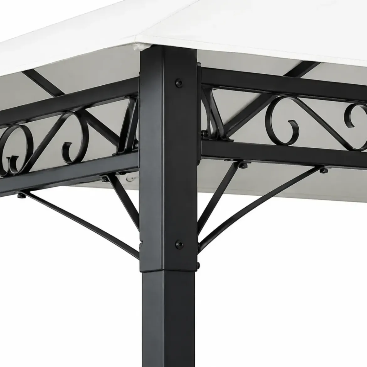 Gazebo per Giardino 3x3m Bianco in Acciaio Verniciato Telo Poliestere