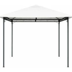 Gazebo per Giardino 3x3m Bianco in Acciaio Verniciato Telo Poliestere