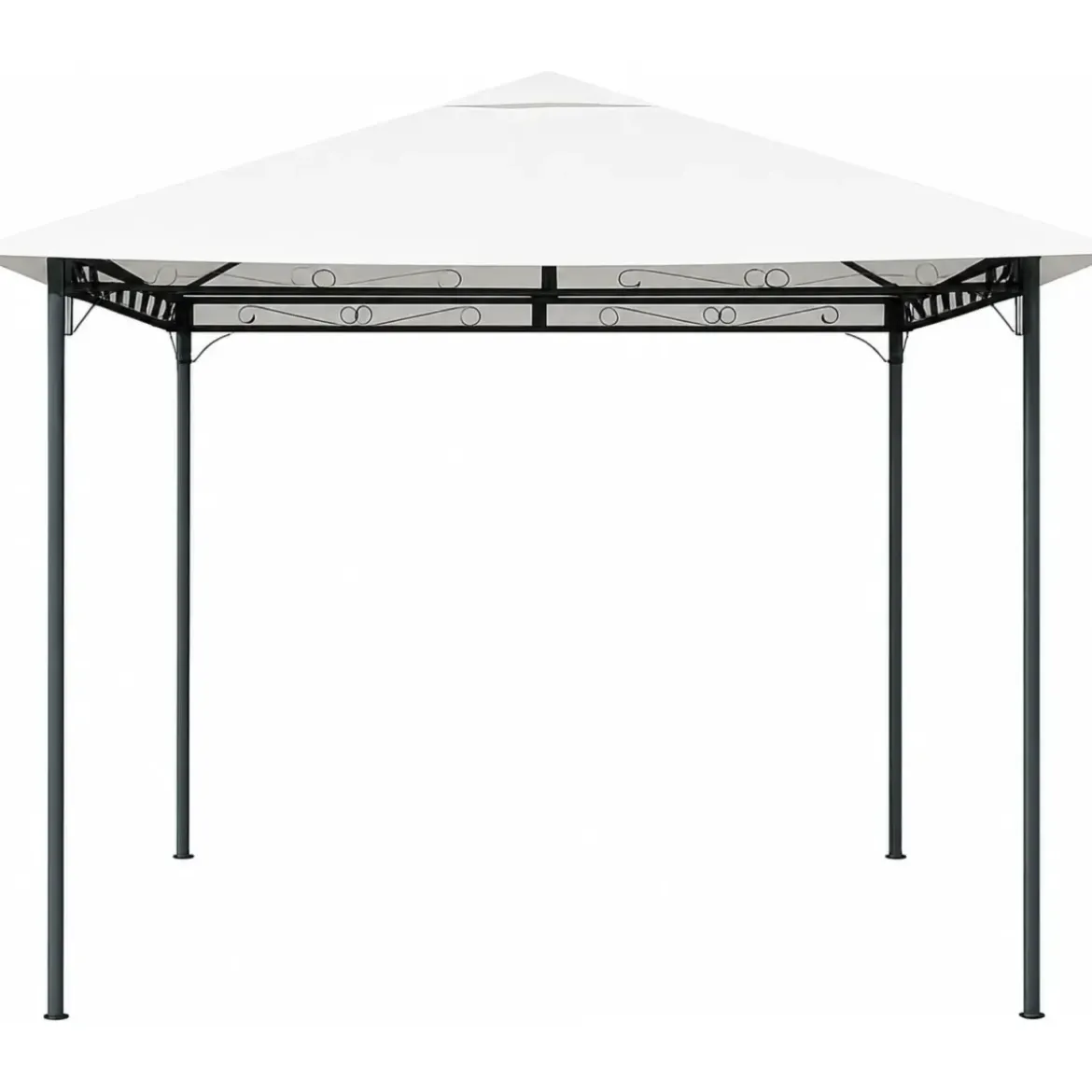 Gazebo per Giardino 3x3m Bianco in Acciaio Verniciato Telo Poliestere